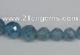CKQ51 15.5 inches 6mm - 14mm faceted round dyed crackle quartz beads