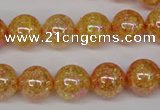 CKQ93 15.5 inches 10mm round AB-color dyed crackle quartz beads