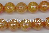 CKQ94 15.5 inches 12mm round AB-color dyed crackle quartz beads