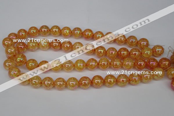CKQ94 15.5 inches 12mm round AB-color dyed crackle quartz beads