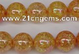 CKQ95 15.5 inches 14mm round AB-color dyed crackle quartz beads