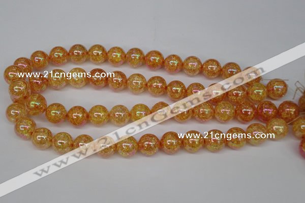 CKQ95 15.5 inches 14mm round AB-color dyed crackle quartz beads