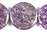 CKU05 15 inches 25mm coin purple kunzite beads wholesale