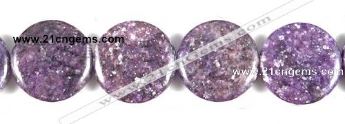 CKU05 15 inches 25mm coin purple kunzite beads wholesale