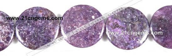 CKU06 15 inches 30mm coin purple kunzite beads wholesale