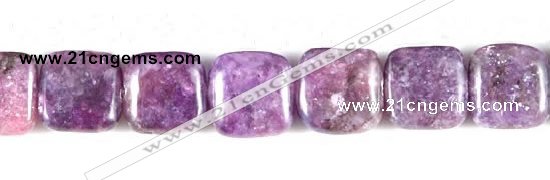 CKU07 15 inches 10*10mm square purple kunzite beads wholesale