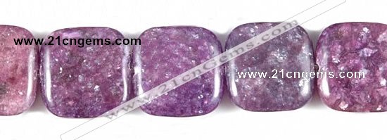 CKU08 15 inches 16*16mm square purple kunzite beads wholesale