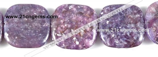 CKU09 15 inches 20*20mm square purple kunzite beads wholesale