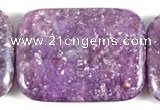 CKU14 15 inches 30*40mm rectangle purple kunzite beads wholesale