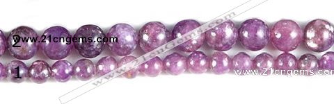 CKU15 15 inches 4mm & 6mm round purple kunzite beads wholesale