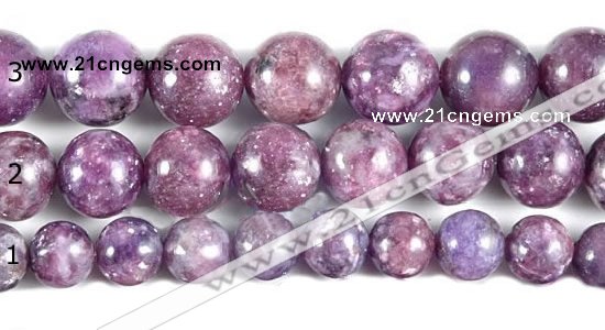 CKU16 15 inches 8mm,10mm & 12mm round purple kunzite beads