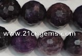 CKU27 15.5 inches 18mm faceted round purple kunzite beads wholesale