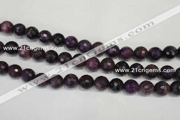 CKU27 15.5 inches 18mm faceted round purple kunzite beads wholesale