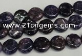 CKU35 15.5 inches 10mm flat round purple kunzite beads wholesale