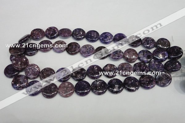 CKU37 15.5 inches 18mm flat round purple kunzite beads wholesale