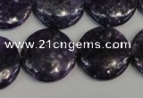 CKU38 15.5 inches 20mm flat round purple kunzite beads wholesale