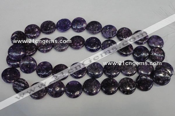 CKU38 15.5 inches 20mm flat round purple kunzite beads wholesale