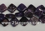 CKU48 15.5 inches 10*10mm diamond purple kunzite beads wholesale