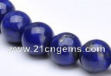 CLA16 Deep blue dyed lapis lazuli 20mm round beads wholesale