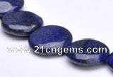 CLA19 18mm coin deep blue dyed lapis lazuli gemstone beads