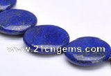 CLA20 coin 20mm deep blue dyed lapis lazuli gemstone beads