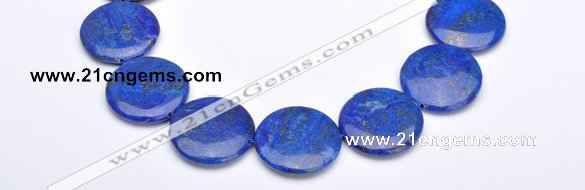 CLA21 coin deep blue dyed lapis lazuli 25mm gemstone beads