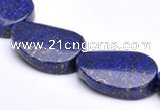 CLA31 19*25mm twisted oval deep blue dyed lapis lazuli beads