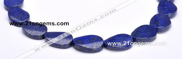 CLA31 19*25mm twisted oval deep blue dyed lapis lazuli beads