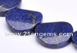 CLA32 26*26mm twisted coin deep blue dyed lapis lazuli beads