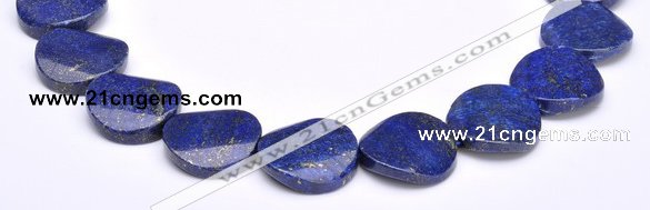 CLA32 26*26mm twisted coin deep blue dyed lapis lazuli beads