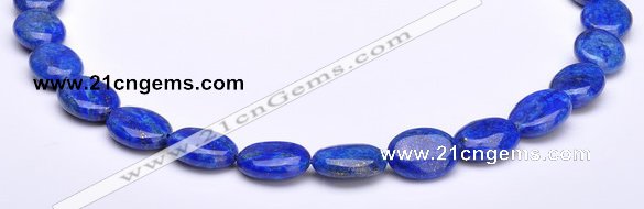 CLA33 12*15mm flat oval deep blue dyed lapis lazuli beads