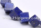 CLA40 oblique-drilled cubic 10*10*10mm dyed lapis lazuli beads