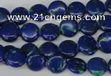 CLA410 15.5 inches 10mm flat round synthetic lapis lazuli beads