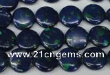 CLA411 15.5 inches 12mm flat round synthetic lapis lazuli beads