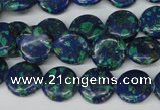 CLA412 15.5 inches 14mm flat round synthetic lapis lazuli beads