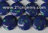 CLA415 15.5 inches 20mm flat round synthetic lapis lazuli beads