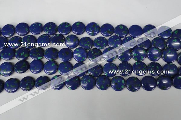 CLA415 15.5 inches 20mm flat round synthetic lapis lazuli beads