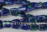 CLA425 15.5 inches 6*8mm rectangle synthetic lapis lazuli beads