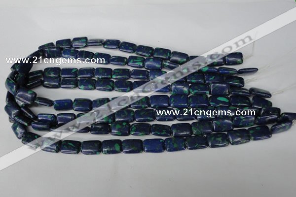 CLA427 15.5 inches 10*14mm rectangle synthetic lapis lazuli beads