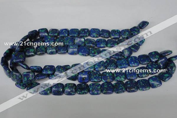 CLA435 15.5 inches 14*14mm square synthetic lapis lazuli beads