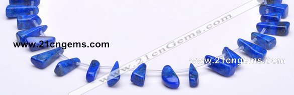 CLA44 Freeform pyramid deep blue dyed lapis lazuli stone beads