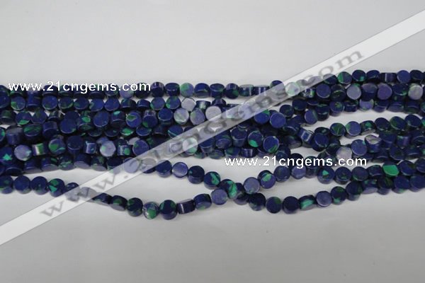 CLA441 15.5 inches 6mm coin synthetic lapis lazuli beads