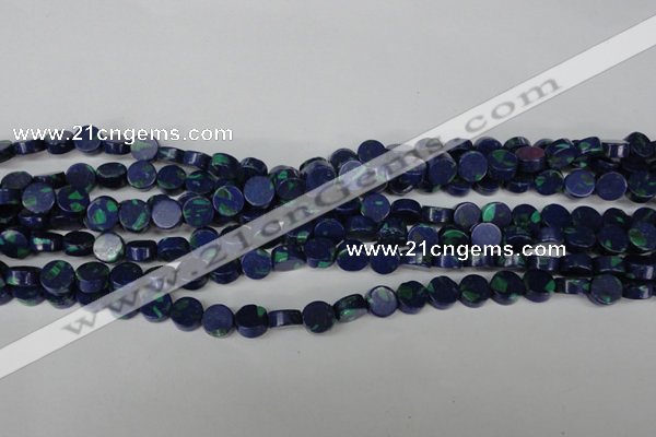 CLA442 15.5 inches 8mm coin synthetic lapis lazuli beads