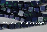 CLA445 15.5 inches 6*6mm square synthetic lapis lazuli beads