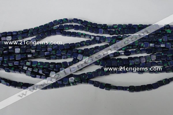 CLA445 15.5 inches 6*6mm square synthetic lapis lazuli beads