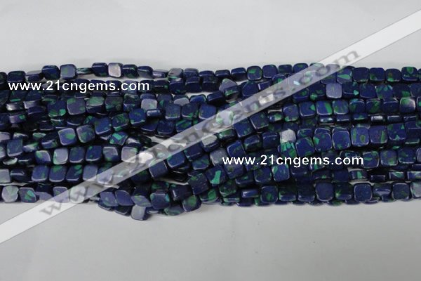 CLA447 15.5 inches 8*8mm square synthetic lapis lazuli beads