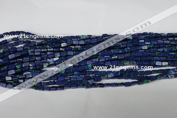 CLA451 15.5 inches 4*6mm rectangle synthetic lapis lazuli beads