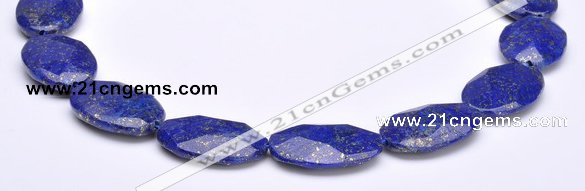 CLA46 20*30mm faceted oval deep blue dyed lapis lazuli beads