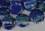 CLA460 15.5 inches 18mm flat round synthetic lapis lazuli beads