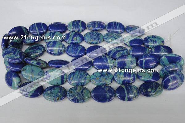 CLA465 15.5 inches 18*25mm oval synthetic lapis lazuli beads